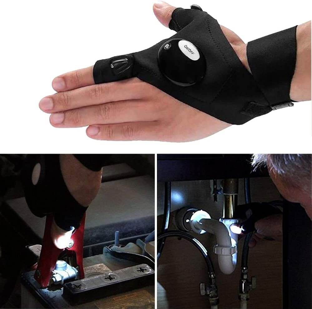 Fingerless Glove LED Ficklampa